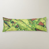 Groenachtig bleek geel geschilderd vulkanisch rots lichaamskussen (Voorkant)