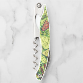 Groenachtig bleekgeel geschilderd ontwerp van vulk kurkentrekker