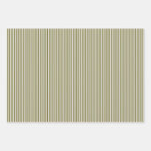 Groenachtig Bruin & Witte Strepen Inpakpapier Vel (Voorkant 3)