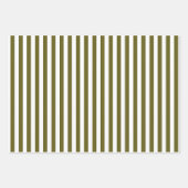 Groenachtig Bruin & Witte Strepen Inpakpapier Vel (Voorkant 2)