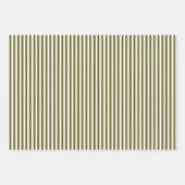 Groenachtig Bruin & Witte Strepen Inpakpapier Vel (Voorkant)