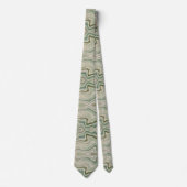 Groenachtig marmerpatroon stropdas (Voorkant)