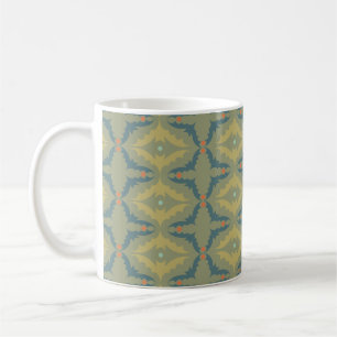 Groenachtig Retro Vintage Patroon Koffiemok
