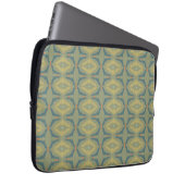 Groenachtig Retro Vintage Patroon Laptop Sleeve (Voorkant Rechts)