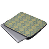 Groenachtig Retro Vintage Patroon Laptop Sleeve (Voorkant onderkant)