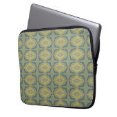 Groenachtig Retro Vintage Patroon Laptop Sleeve (Voorkant Links)