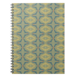 Groenachtig Retro Vintage Patroon Notitieboek