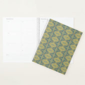 Groenachtig Retro Vintage Patroon Planner (Display)