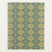 Groenachtig Retro Vintage Patroon Planner (Voorkant)