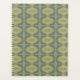 Groenachtig Retro Vintage Patroon Planner