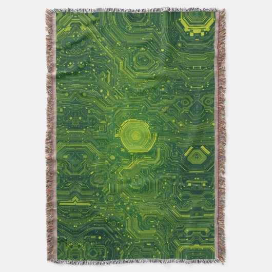 groenachtige cyber deken (Voorkant Verticaal)