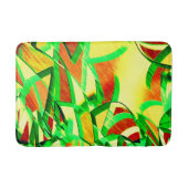 Groenachtige strepen op rood, drizzled afbeelding badmat (Voorkant)