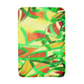 Groenachtige strepen op rood, drizzled afbeelding badmat (Voorkant Verticaal)