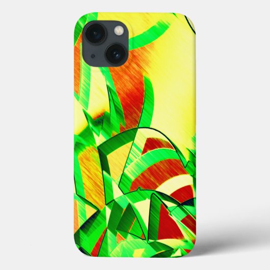 Groenachtige strepen over rood afbeelding met driz Case-Mate iPhone case (Achterkant)