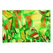 Groenachtige strepen over rood afbeelding met driz kussensloop (Voorkant-Rechts)