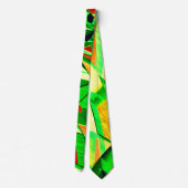 Groenachtige strepen over rood afbeelding met driz stropdas (Achterkant)