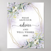 Groenadvies en goede wensen Eucalyptus bord Poster (Voorkant)