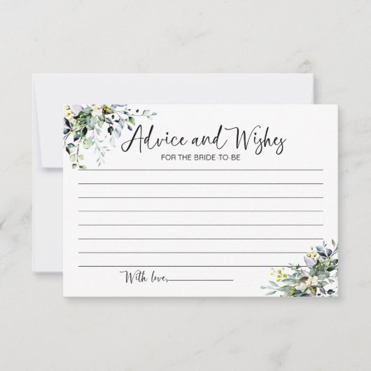 Groenadvies en wensen voor de bruid Kaart (Voorkant)