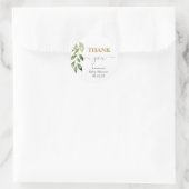 Groenbladig Baby shower Classic Ronde Sticker (Tas)