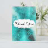 Groenblauw Bedankkaart (Staand voorkant)