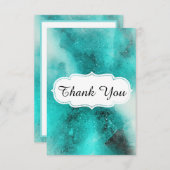 Groenblauw Bedankkaart (Voorkant / Achterkant)