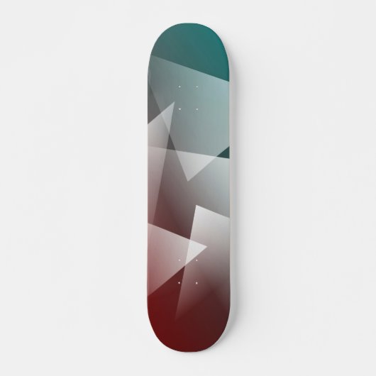 groenblauw bordeauxrood wit persoonlijk skateboard (Voorkant)