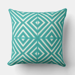 Groenblauw en alabaster Diamond X-Sierkussen Kussen