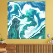 Groenblauw en blauw Turkoois Water Oceaan Marmer Canvas Afdruk (Insitu (Woonkamer))