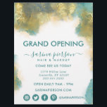 Groenblauw En Goud Moderne Kunst Vloeibare Inkt Za Flyer<br><div class="desc">Groenblauw En Goud Moderne Kunst Vloeibare Waterverf Alcohol Inkt Flyer. Elegante alcohol inkt handgeschreven stijl kalligrafie script professioneel ontwerp. Perfect voor visagisten,  haarstylisten,  schoonheidsspecialisten en meer! Sociale media pictogrammen toegevoegd voor extra zichtbaarheid.</div>