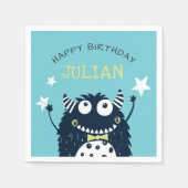 Groenblauw | Kleine gepersonaliseerde Birthday-par Servet (Voorkant)