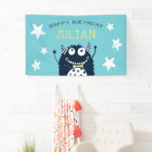 Groenblauw | Kleine gepersonaliseerde Birthday-par Spandoek (Insitu)
