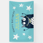 Groenblauw | Kleine gepersonaliseerde Birthday-par Spandoek (Verticaal)