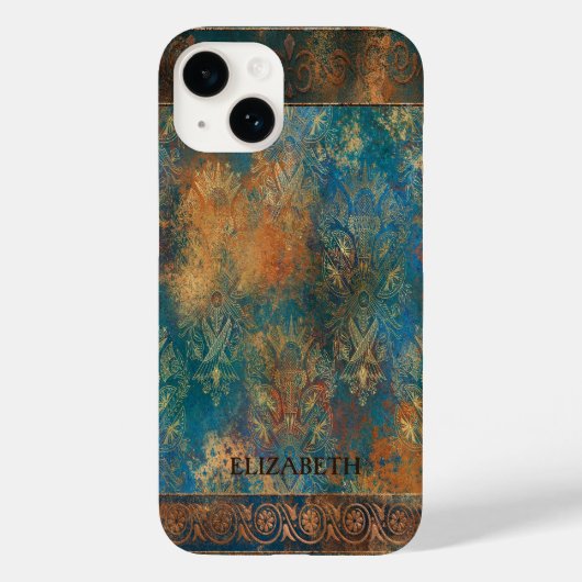 Groenblauw Koper Patina Turkoois Case-Mate iPhone Case (Achterkant)