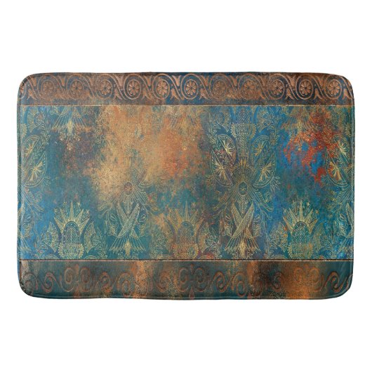 Groenblauw Koper Turquoise Patina Badmat (Voorkant)