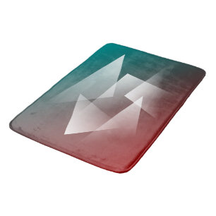 groenblauw rood wit badmat