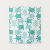 Groenblauw Schildpadpatroon Wandkleed (Voorkant)