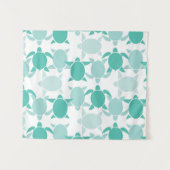 Groenblauw Schildpadpatroon Wandkleed (Voorkant (horizontaal))