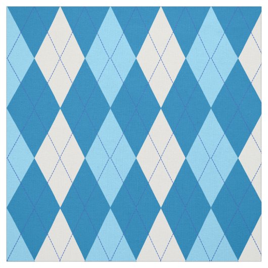 Groenblauw | Skyblue | White Argyle Pattern Stof (Swatch)