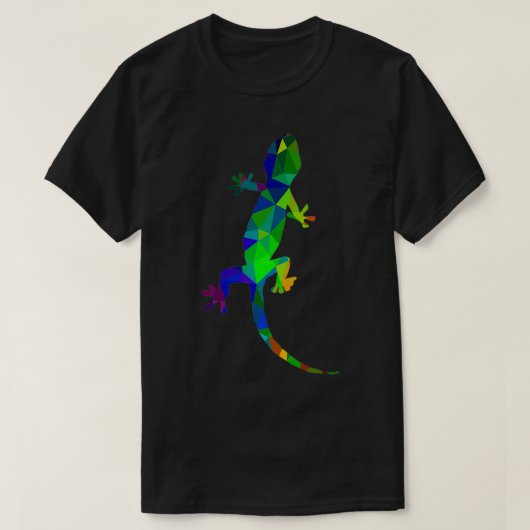 Groenblauw van Gecko gemaakt van polygons T-shirt (Design voorkant)