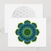 Groenblauw van Mandala Briefkaart (Voorkant / Achterkant)