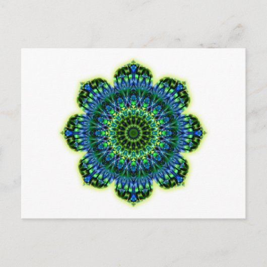 Groenblauw van Mandala Briefkaart (Voorkant)