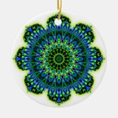Groenblauw van Mandala Keramisch Ornament (Voorkant)