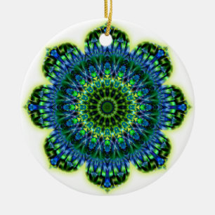 Groenblauw van Mandala Keramisch Ornament