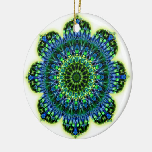 Groenblauw van Mandala Keramisch Ornament (Links)