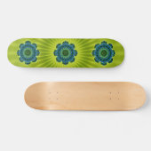 Groenblauw van Mandala | lichtgroene bloem Skateboard (Horizontaal)