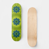 Groenblauw van Mandala | lichtgroene bloem Skateboard (Voorkant)