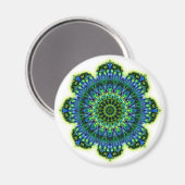 Groenblauw van Mandala Magneet (Voorkant / Achterkant)