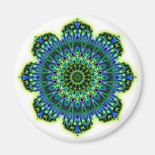 Groenblauw van Mandala Magneet (Voorkant)