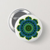 Groenblauw van Mandala Ronde Button 5,7 Cm (Voorkant /achterkant)