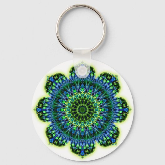 Groenblauw van Mandala Sleutelhanger (Voorkant)